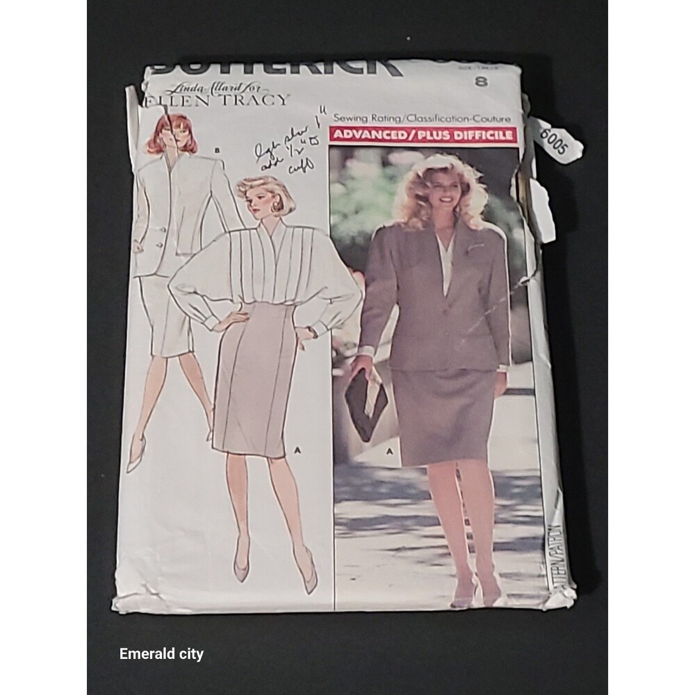 Vtg Butterick 1970s Jacket, Skirt, & Blouse Set Sewing Pattern #6005 Size 8